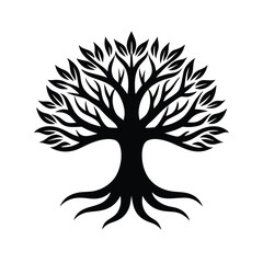 Majestic Banyan Tree Logo in Bold Vector Style