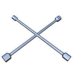 Lug Nut Wrench, 3d illustration isolated on white background