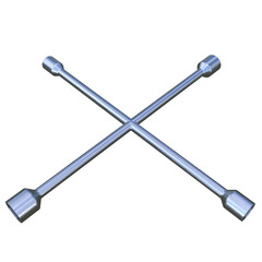 Lug Nut Wrench, 3d illustration isolated on white background