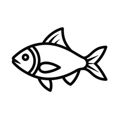 One Line Drawing of Realistic Fish