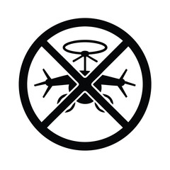 Obraz premium No Drone Flying Zone Silhouette Icon