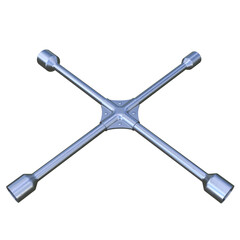 Lug Nut Wrench, 3d illustration isolated on white background