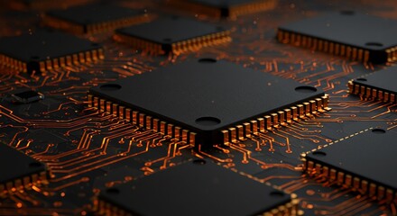 Glowing Circuits: A Dark, Detailed Microchip Array