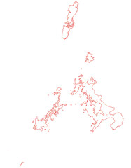 長崎県　地図　白　斑点　イラスト