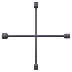 Lug Nut Wrench, 3d illustration isolated on white background