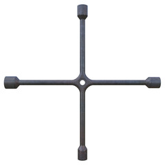 Lug Nut Wrench, 3d illustration isolated on white background