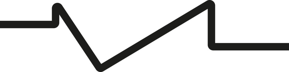 Geometric asymmetric triangle design with rounded corners and a thick outline.