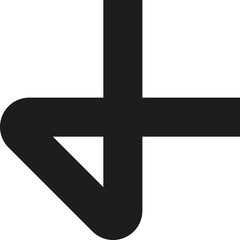 Obraz premium Geometric triangular corner shape with a thick outline and rounded corners.