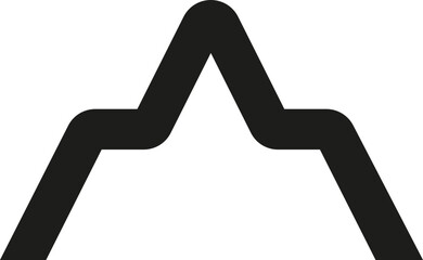 Geometric triangular point shape resembling a mountain summit with thick lines and a bold design.