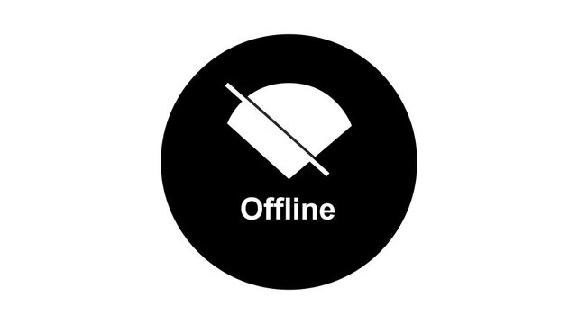 wi-fi offline icon animation with technology background.