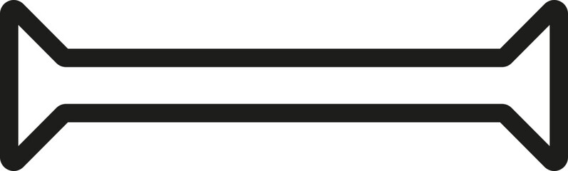 Geometric design with two connected triangular shapes, rounded corners, and a thick outline.