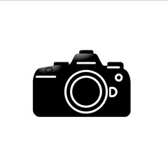 Camera Glyph Icon Black line camera icon thick bold strokes minimalist vector symbolizing photography media and capturing moments