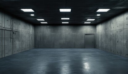 Empty Concrete Industrial Space Interior