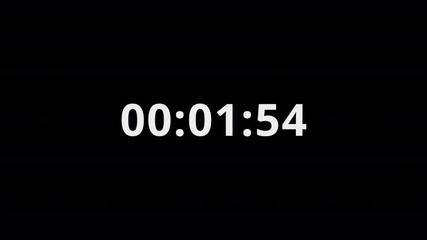 Two minutes countdown animation on a transparent background, 2 minutes countdown timer with alpha channel