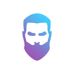 Creative Masculine Symbol with Abstract Bearded Face