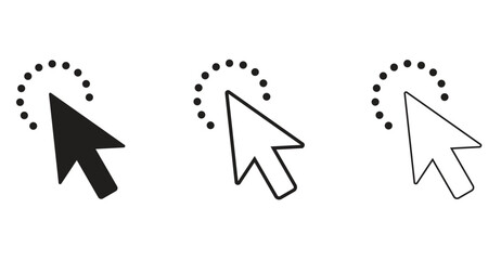 Computer mouse click cursor arrow icons set and loading icons. Set of Hand Cursor icons click and Cursor icons click. Vector design