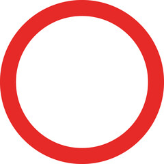 Circular red-bordered road traffic sign with empty center and side placement.