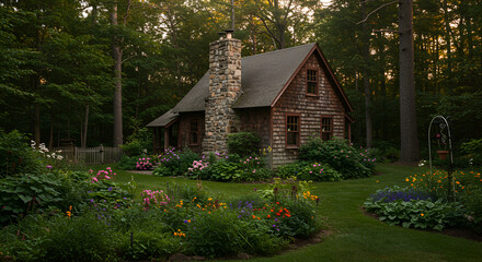 Charming Cottage Retreat Nestled Amidst Lush Gardens And Serene Woodlands Scenery