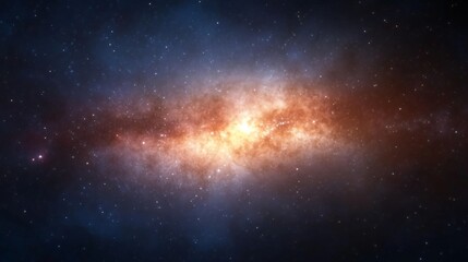 Fototapeta premium Vibrant cosmic scene, swirling galaxies and bright star clusters in deep space, ideal for sci-fi projects and wallpapers.