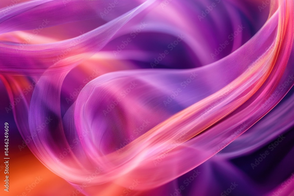 Poster vibrant flows of purple and pink curves create a mesmerizing visual display in abstract art, flowing