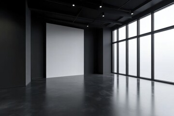 Fototapeta premium Modern Empty Office Space with Large Windows