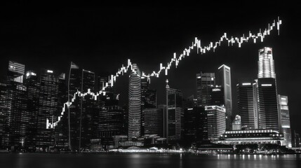 Cityscape Night Stock Market Growth