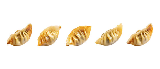 Fototapeta premium Pack of Gyoza Against Transparent Background for Asian Cuisine Branding, Food Photography, or Dumpling Design Projects