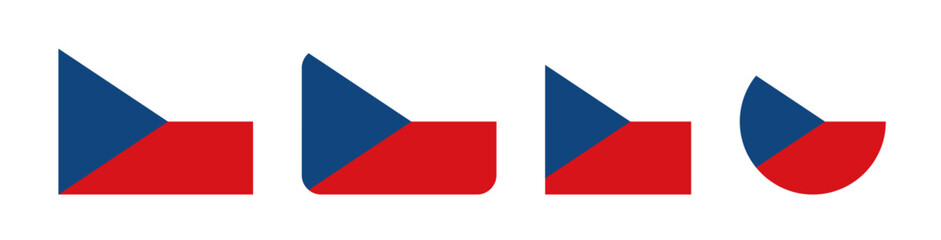 Vector illustration of the Czech Republic national flag with two horizontal stripes in white and red, and a blue triangle on the left side. Bold, simple design, ideal for political, educational, or in