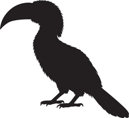 African Grey Hornbill Vector Silhouette © Rizwan Ahmad