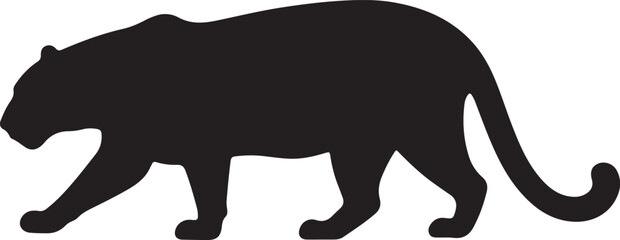 African Leopard Vector Silhouette