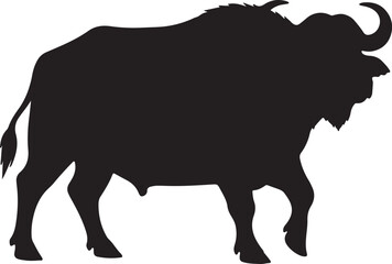 Cape Buffalo Vector Silhouette