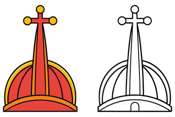 Two distinct dome icons showcase a vibrant colored option and a simple black outline