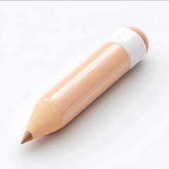 3d icon of pencil simple clay texture glossy base isometric blender c4d studio lightning simple color soft and rounded forms white background no shading details