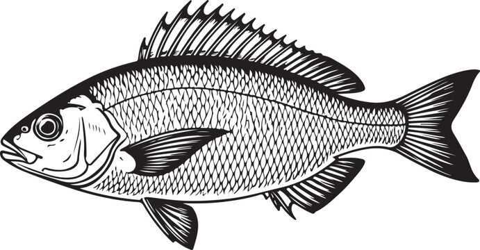 Galjoen Fish Vector Silhouette