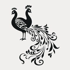 Fototapeta premium Peacock vector illustration birds peacocks design animal art graphic nature wildlife decoration elegant