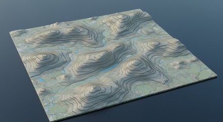 Digital terrain map illustration