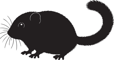 Japanese Dormouse Vector Silhouette