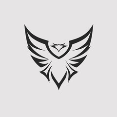 Eagle falcon hawk bird animal logo vector illustration graphic design art abstract falconry predator symbol