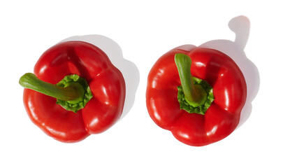 Red peppers isolated on white background