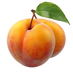 Apricot, isolated white background
