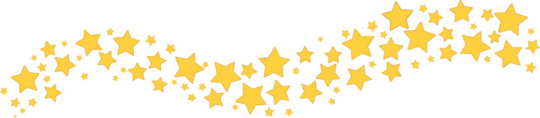 Stars, Decoration, Border golden star wave decorative divider sparkling celebration festive accent ornament design repeating banner embellishment vector illustration graphic party celebration detail