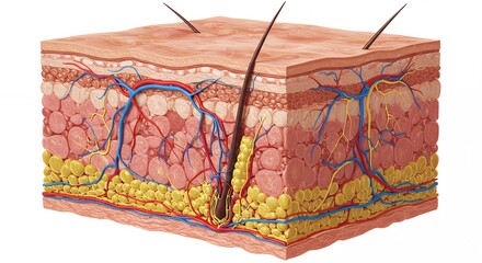 Human skin layers diagram