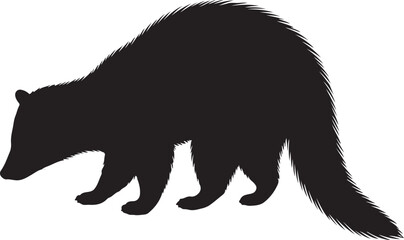 Malabar Civet Vector Silhouette