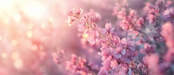 Obraz premium Radiant blossoms bathe in dreamy pink