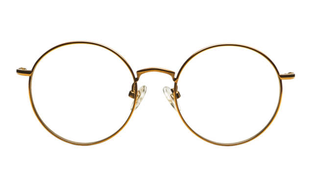 Eyeglasses with golden round design