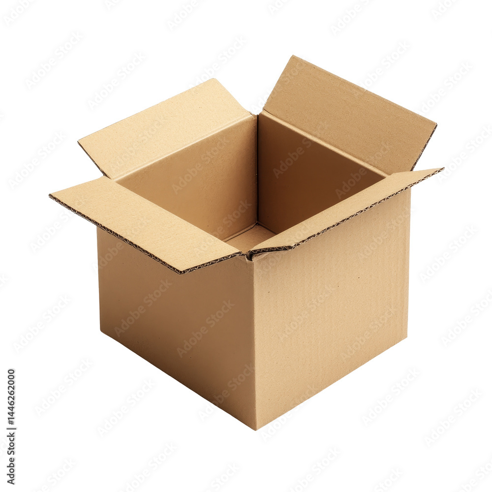 Poster isolated empty closed cardboard box mockup showcasing clean lines and simple design for packaging so
