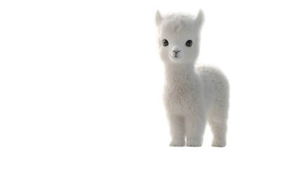 A fluffy white animal standing against a black background perfect for creative designs and dig