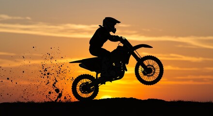 Sunset motocross silhouette