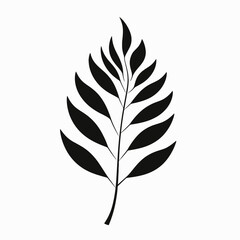Fototapeta premium Black leaf botanical illustration vector design foliage plant nature art graphic element silhouette drawing icon 100