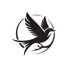 A  bird black silhouette  vector